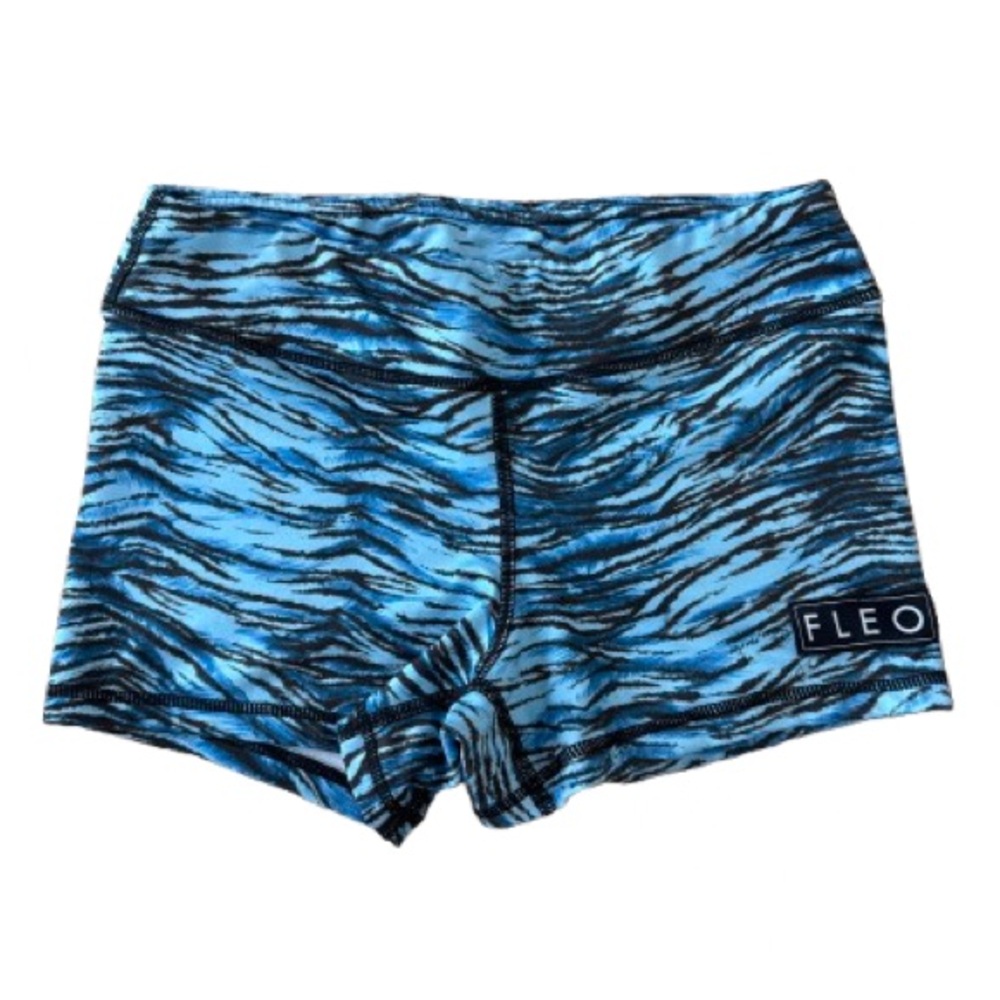 Fleo Blue and Black Tiger Print Shorts